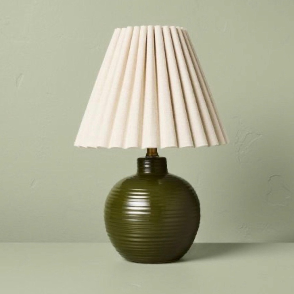 Hearth & Hand™ with Magnolia Ribbed Ceramic Table Lamp Green